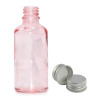 168x 100ml Ružová Sklenená Fľaška s Hliníkovým Uzáverom