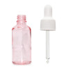 330x 30ml Ružová Sklenená Fľaška s Bielou Pipetou