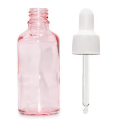 168x 100ml Ružová Sklenená Fľaška s Bielou Pipetou