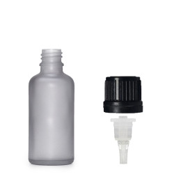 160x 10ml Fľaška z Matného Šedého Skla s Kvapkacím Uzáverom