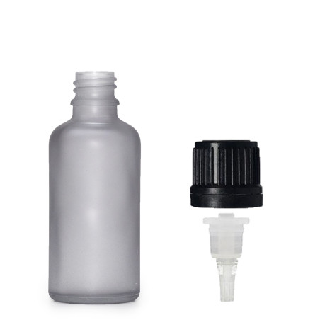 330x 30ml Fľaška z Matného Šedého Skla s Kvapkacím Uzáverom