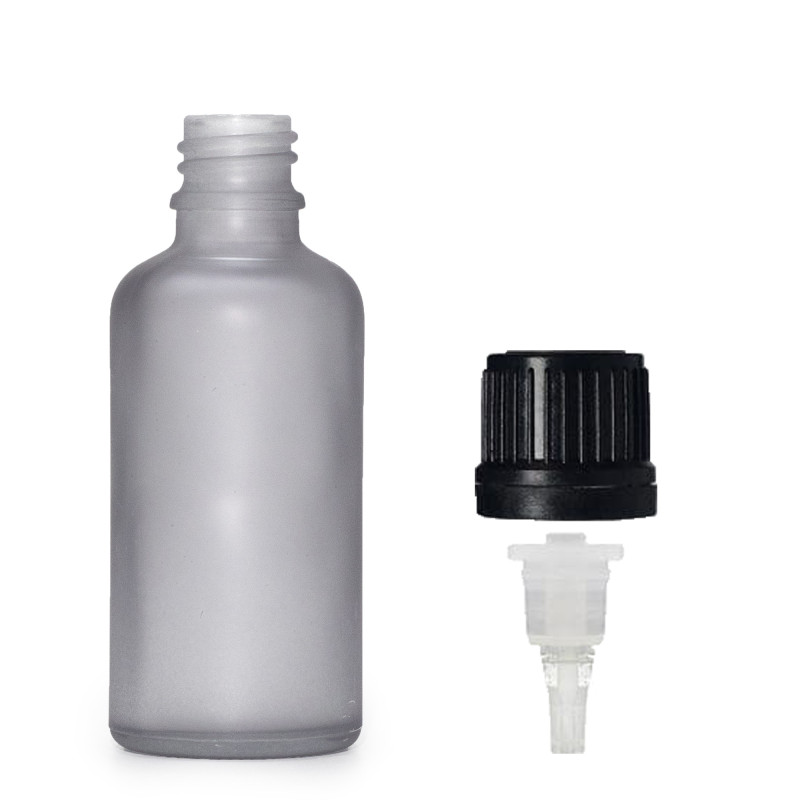 264x 50ml Fľaška z Matného Šedého Skla s Kvapkacím Uzáverom