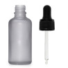 168x 100ml Fľaška z Matného Šedého Skla s Čiernou Pipetou