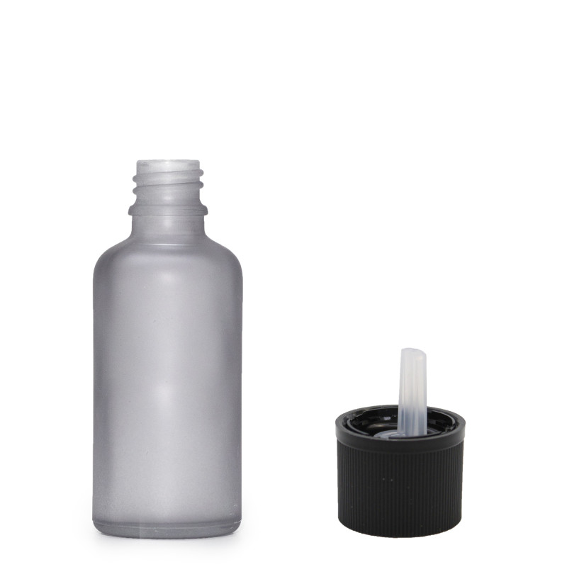 160x 10ml Fľaška z Matného Šedého Skla s Uzáverom s Detskou Poistkou