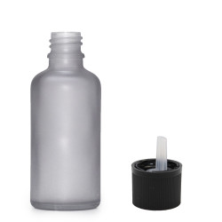 264x 50ml Fľaška z Matného Šedého Skla s Uzáverom s Detskou Poistkou