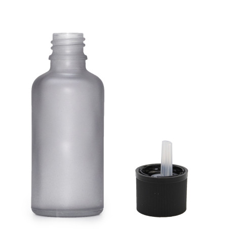 264x 50ml Fľaška z Matného Šedého Skla s Uzáverom s Detskou Poistkou