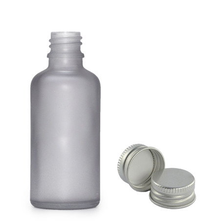 264x 50ml Fľaška z Matného Šedého Skla s Hliníkovým Uzáverom