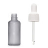 160x 10ml Fľaška z Matného Šedého Skla s Bielou Pipetou