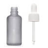 264x 50ml Fľaška z Matného Šedého Skla s Bielou Pipetou