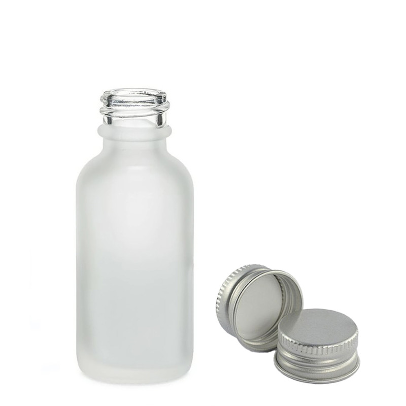 384x 30ml Fľaška z Matného Bieleho Skla s Hliníkovým Uzáverom