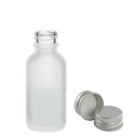 384x 30ml Fľaška z Matného Bieleho Skla s Hliníkovým Uzáverom
