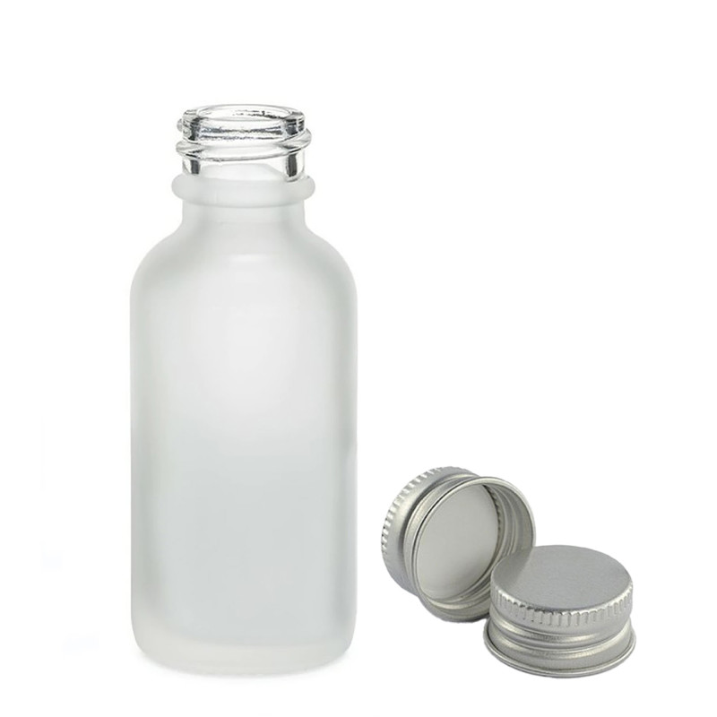 264x 50ml Fľaška z Matného Bieleho Skla s Hliníkovým Uzáverom