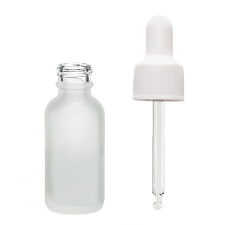 160x 10ml Fľaška z Matného Bieleho Skla s Bielou Pipetou