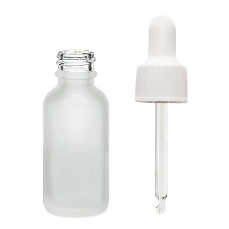 384x 30ml Fľaška z Matného Bieleho Skla s Bielou Pipetou