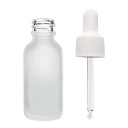 264x 50ml Fľaška z Matného Bieleho Skla s Bielou Pipetou