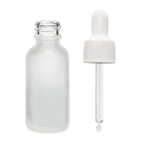 264x 50ml Fľaška z Matného Bieleho Skla s Bielou Pipetou