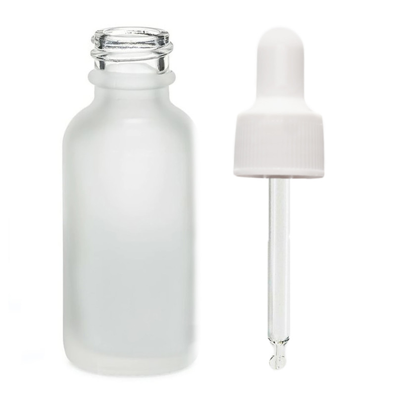 168x 100ml Fľaška z Matného Bieleho Skla s Bielou Pipetou