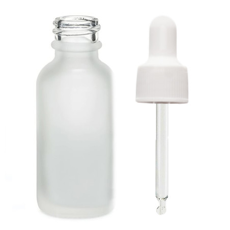 168x 100ml Fľaška z Matného Bieleho Skla s Bielou Pipetou