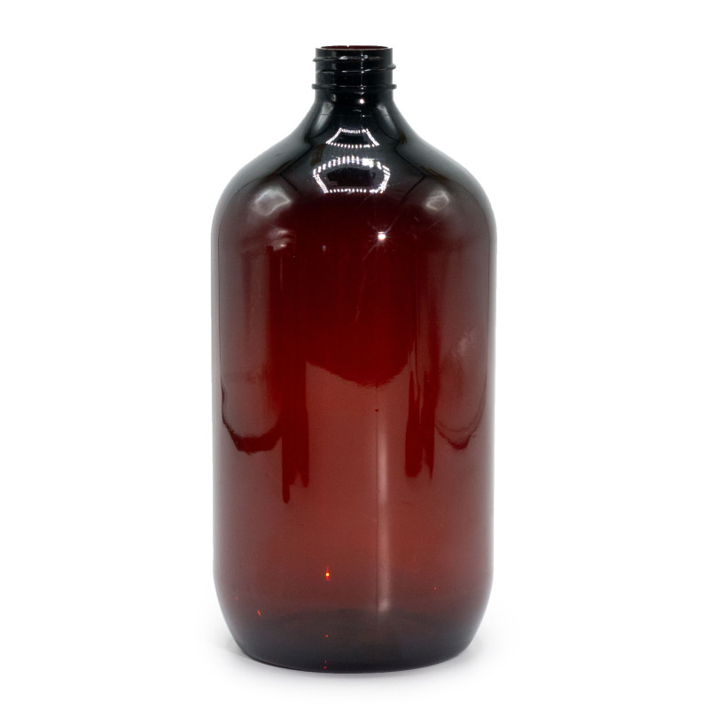 10x 1000 ml Jantárová Plastová Fľaša Boston - Bez Uzáveru