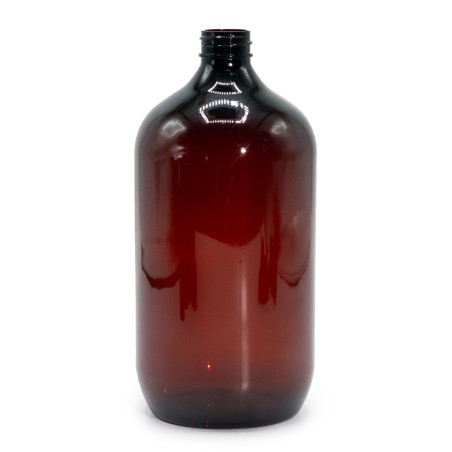 10x 1000 ml Jantárová Plastová Fľaša Boston - Bez Uzáveru
