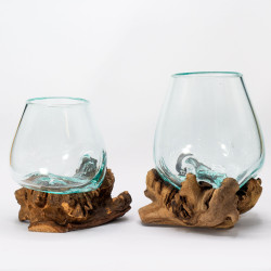 Roztavené Sklo na Dreve z Drevokaznej Huby - Veľké