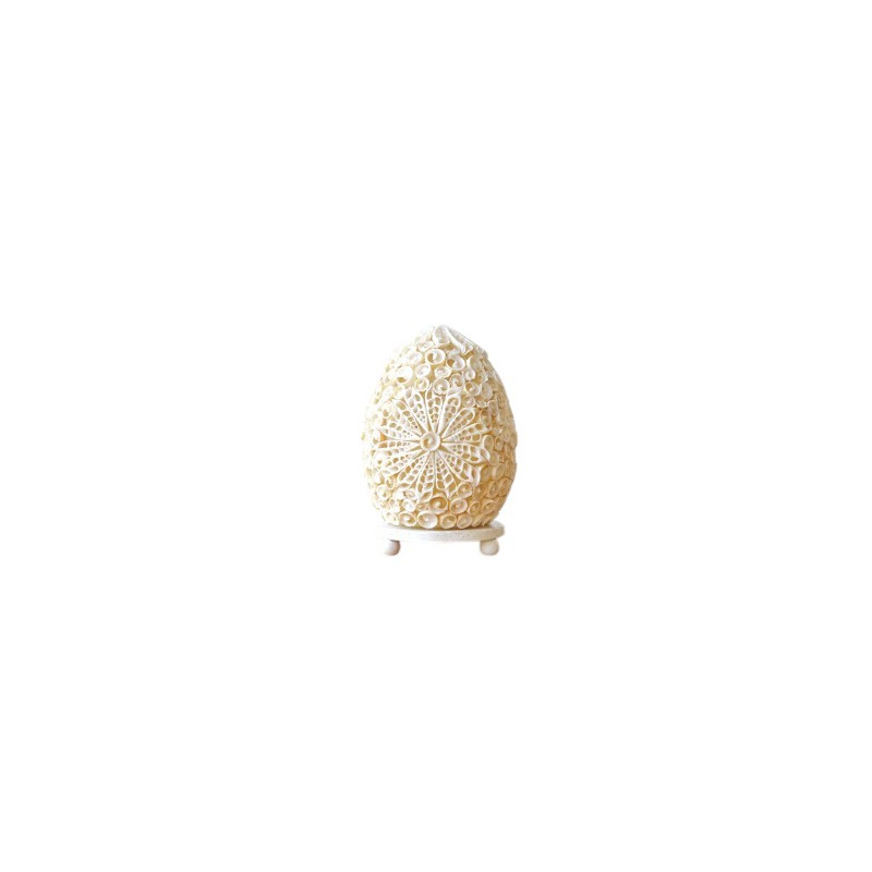 Boho Morská Mušľová Lampa - Vzorovaná Oválna - 15cm