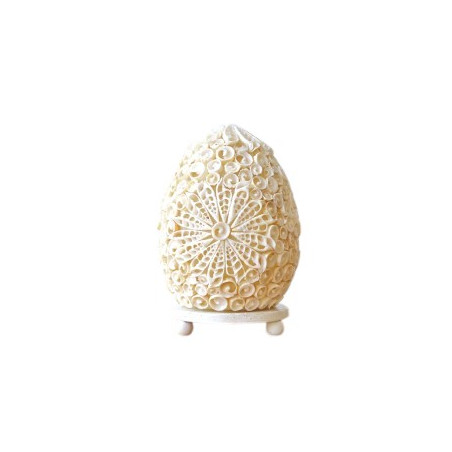 Boho Morská Mušľová Lampa - Vzorovaná Oválna - 15cm