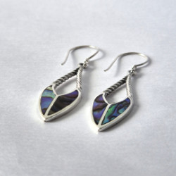 Náušnice Mušľa & Striebro - Kvapky Oštepov – Abalone