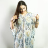 Nomád Sari - Kaftan - Zlatý a Modrý Grécky Motív - Ručne Maľovaný