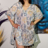 Nomád Sari - Kaftan - Zlatý a Modrý Grécky Motív - Ručne Maľovaný