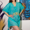 Nomád Sari - Kaftan - Tyrkysový & Zlatý - Design Lásky