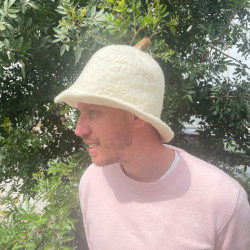 Plstená Čiapka do Sauny - Prírodná