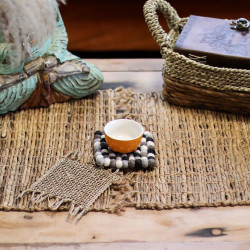 Štvorcové Podložky pod Poháre z Plstených Guľôčok - 10cm Viacfarebné S