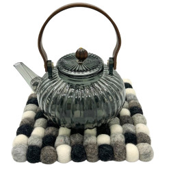 Štvorcové Podložky pod Poháre z Plstených Guľôčok - 20cm Viacfarebné S