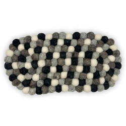 Oválne Podložky pod Poháre z Plstených Guľôčok - 38x18cm Viacfarebné S