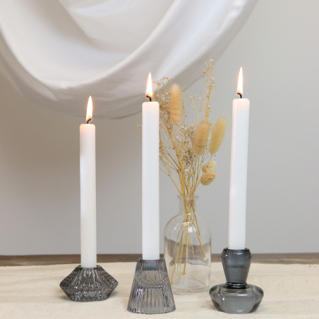 Štartovacia Sada Stolových Sviečok a Sklenených Svietnikov so Stojanom