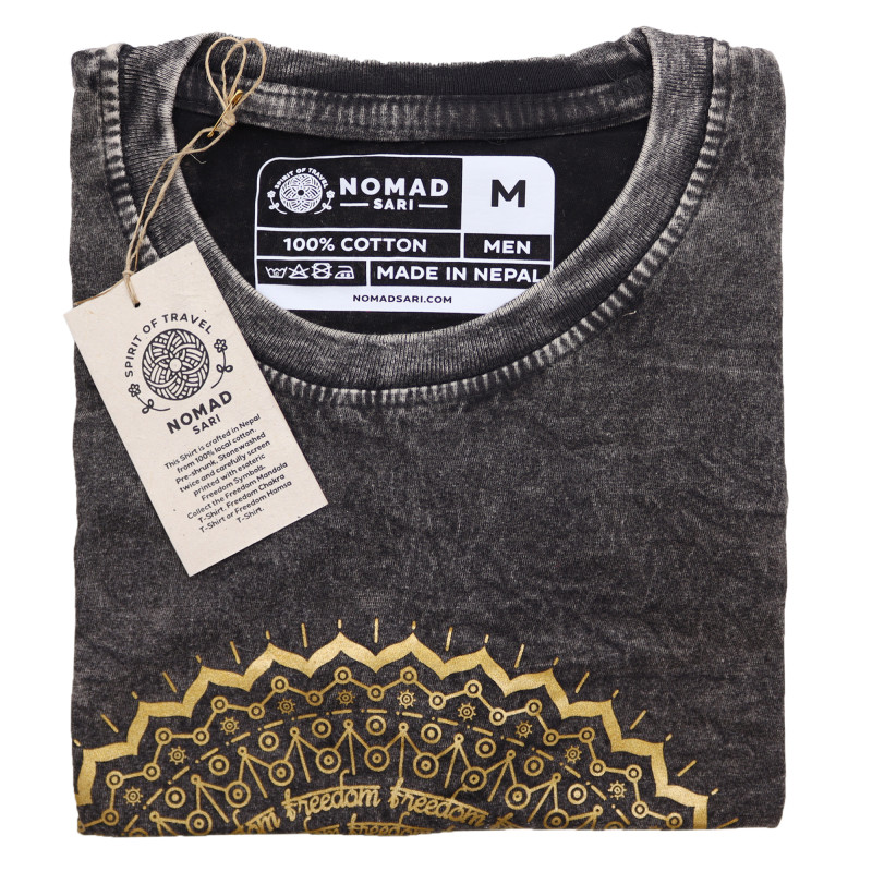 Stone Wash Tričko (M) - Tmavo Šedé