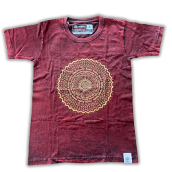 Stone Wash Tričko (XL) - Mandala - Gaštanovo Hnedé