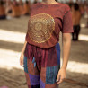 Stone Wash Tričko (XL) - Mandala - Gaštanovo Hnedé