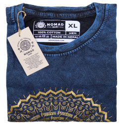 Stone Wash Tričko (XL) - Mandala - Modré