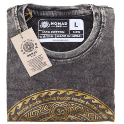 Stone Wash Tričko (L) - Čakra - Tmavo Šedé