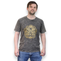 Stone Wash Tričko (S) - Hamsa - Tmavo Šedé