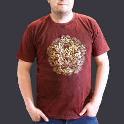 Stone Wash Tričko (XL) - Hamsa - Gaštanovo Hnedé