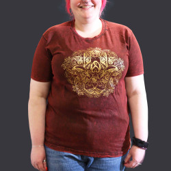 Stone Wash Tričko (XL) - Hamsa - Gaštanovo Hnedé
