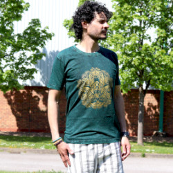 Stone Wash Tričko (XL) - Hamsa - Zelené