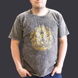 Stone Wash Tričko (XL) - Hamsa - Tmavo Šedé