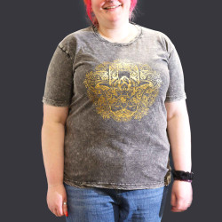 Stone Wash Tričko (XL) - Hamsa - Tmavo Šedé