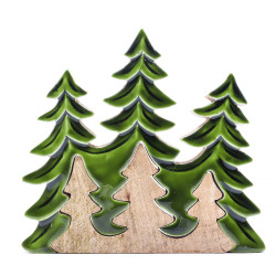 2x Stratený v Lese - Drevená 3D Dekorácia Tri Stromy - 20x23cm