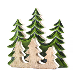2x Stratený v Lese - Drevená 3D Dekorácia Tri Stromy - 20x23cm