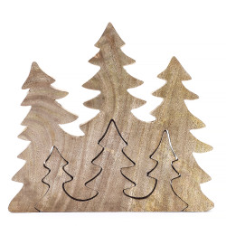 2x Stratený v Lese - Drevená 3D Dekorácia Tri Stromy - 20x23cm